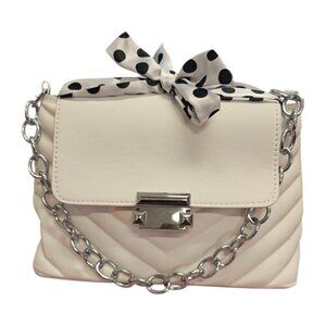 White Sophisticated Versatile Quilted Style Shoulder Bag with detachable Straps